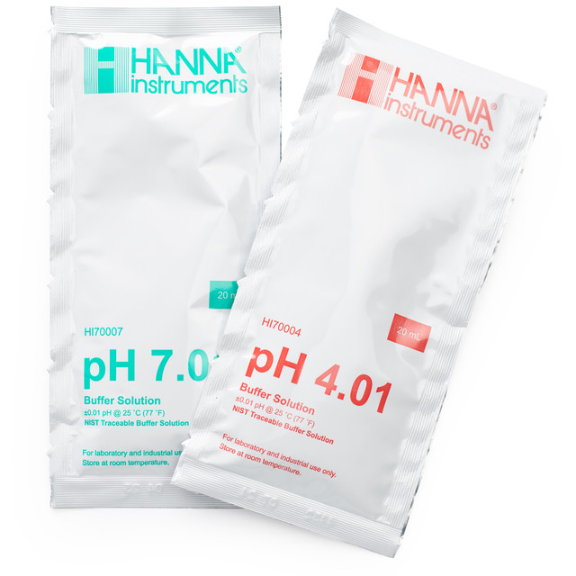 Dung Dịch Hiệu Chuẩn pH 4.01 và 7.01 Dạng Gói 20mL (5 Gói Mỗi Loại)