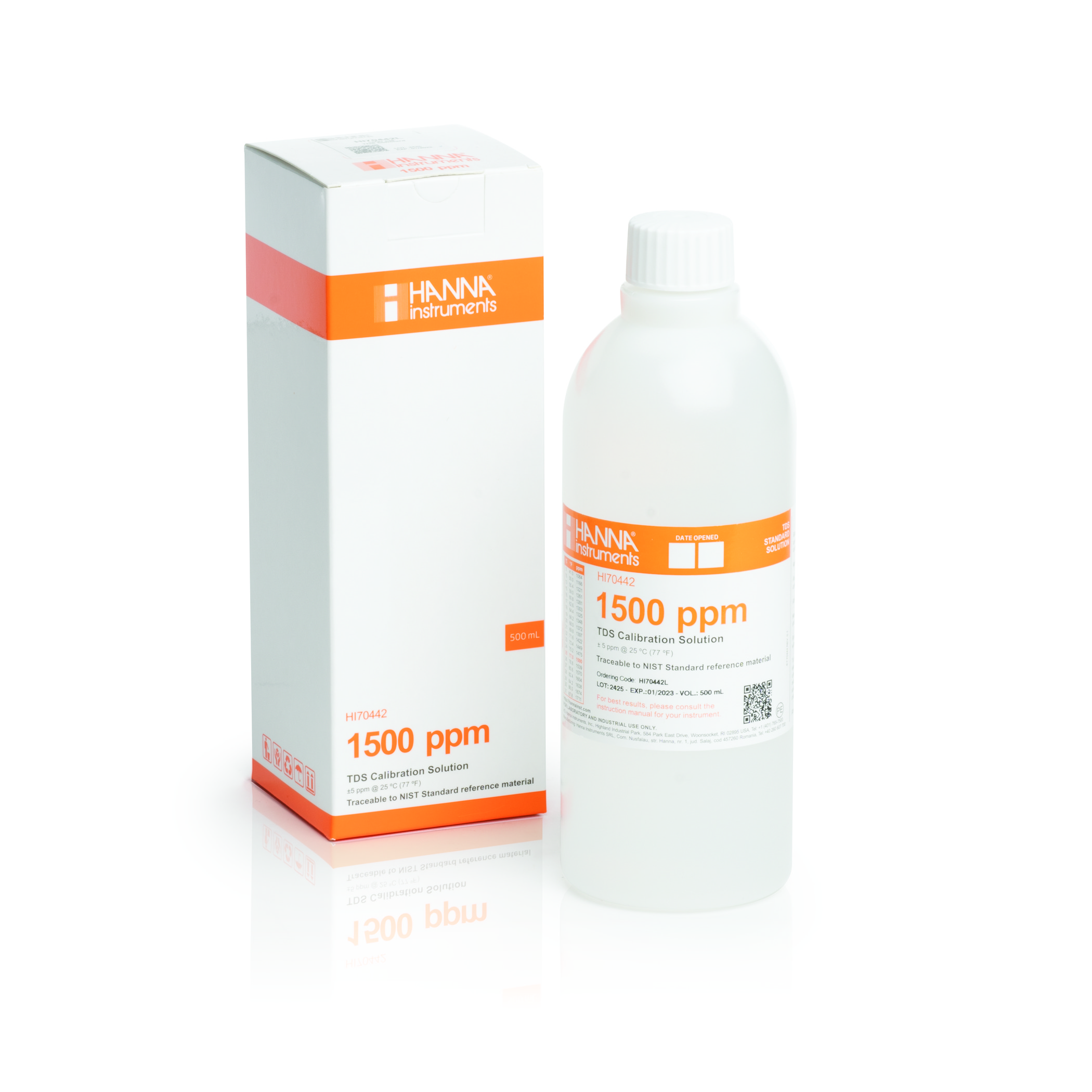 Dung Dịch Hiệu Chuẩn TDS 1500 mg/L (ppm), Chai 500mL
