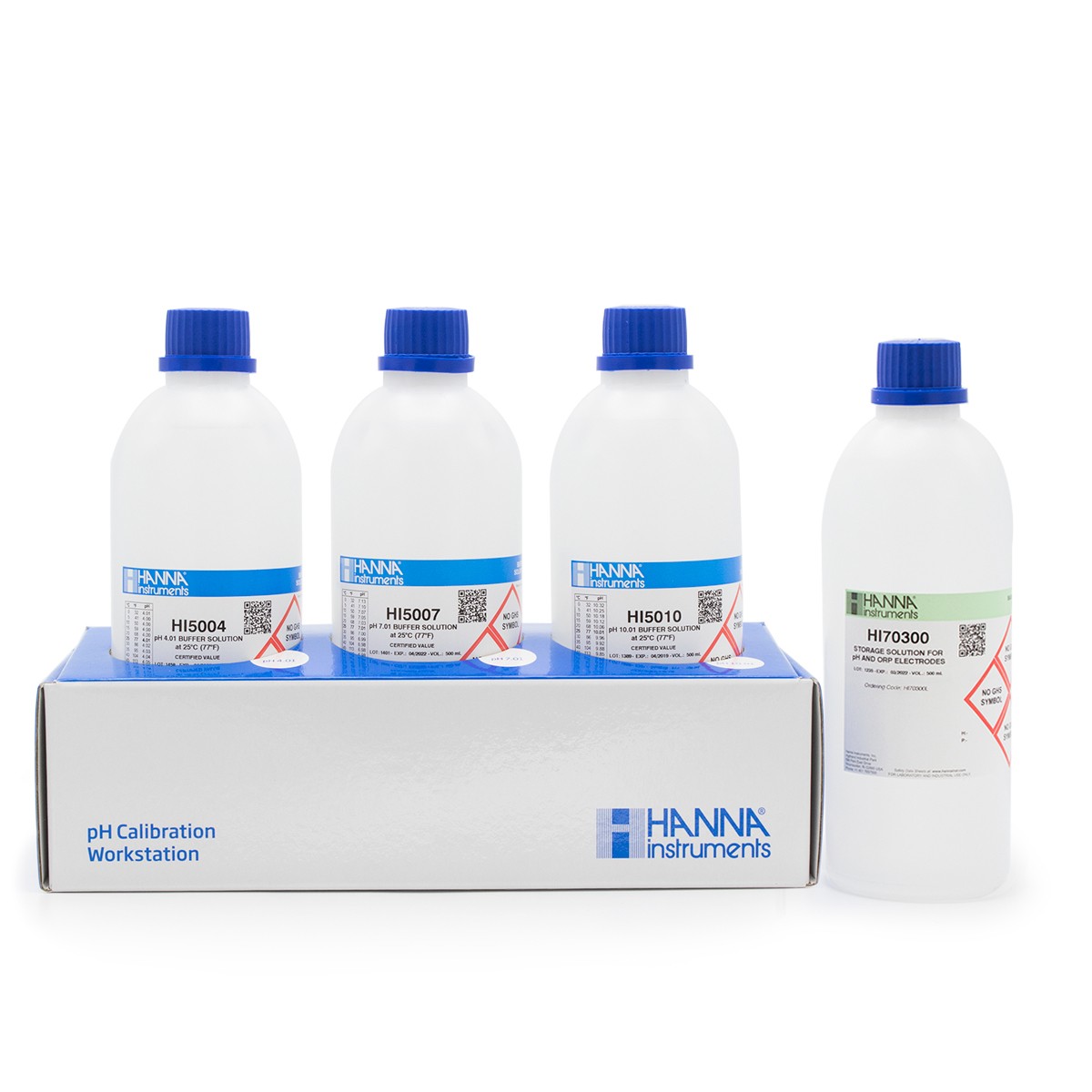 Dung Dịch Chuẩn pH 4.01,7.01,10.01 và Dung Dịch Bảo Quản Điện Cực (4 x 500 mL)