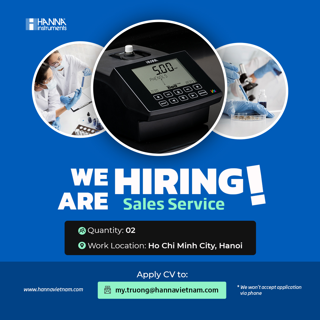 Hanna Instruments Vietnam is hiring a Technical Sales Service EXECUTIVE
